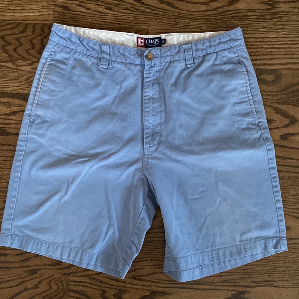 Chaps flat front blue shorts